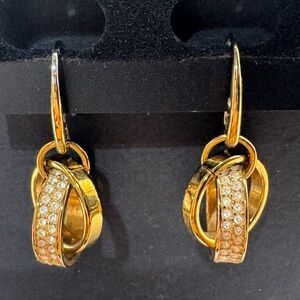 Michael Kors Goldtone Double Linked Dangle Earrings.